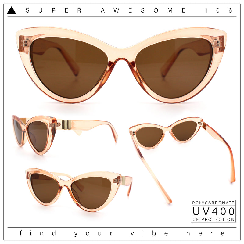Womens Luxury Fashion Thick Plastic Oversized Cat Eye Sunglasses