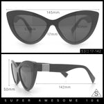 Womens Luxury Fashion Thick Plastic Oversized Cat Eye Sunglasses