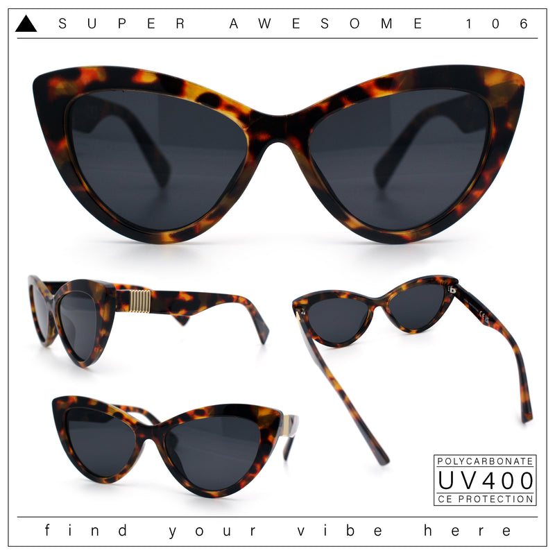 Womens Luxury Fashion Thick Plastic Oversized Cat Eye Sunglasses
