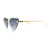 Luxury Gangster Rimless Cat Eye Jaguar Head Hinge Showy Sunglasses