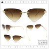 Luxury Gangster Rimless Cat Eye Jaguar Head Hinge Showy Sunglasses