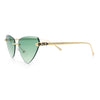 Luxury Gangster Rimless Cat Eye Jaguar Head Hinge Showy Sunglasses
