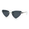 Luxury Gangster Rimless Cat Eye Jaguar Head Hinge Showy Sunglasses