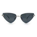 Luxury Gangster Rimless Cat Eye Jaguar Head Hinge Showy Sunglasses