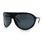Super Oversized Wrap Around Curved Goggle Style Round Racer Sunglasses
