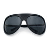 Super Oversized Wrap Around Curved Goggle Style Round Racer Sunglasses