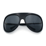Super Oversized Wrap Around Curved Goggle Style Round Racer Sunglasses