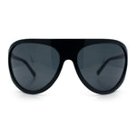 Super Oversized Wrap Around Curved Goggle Style Round Racer Sunglasses