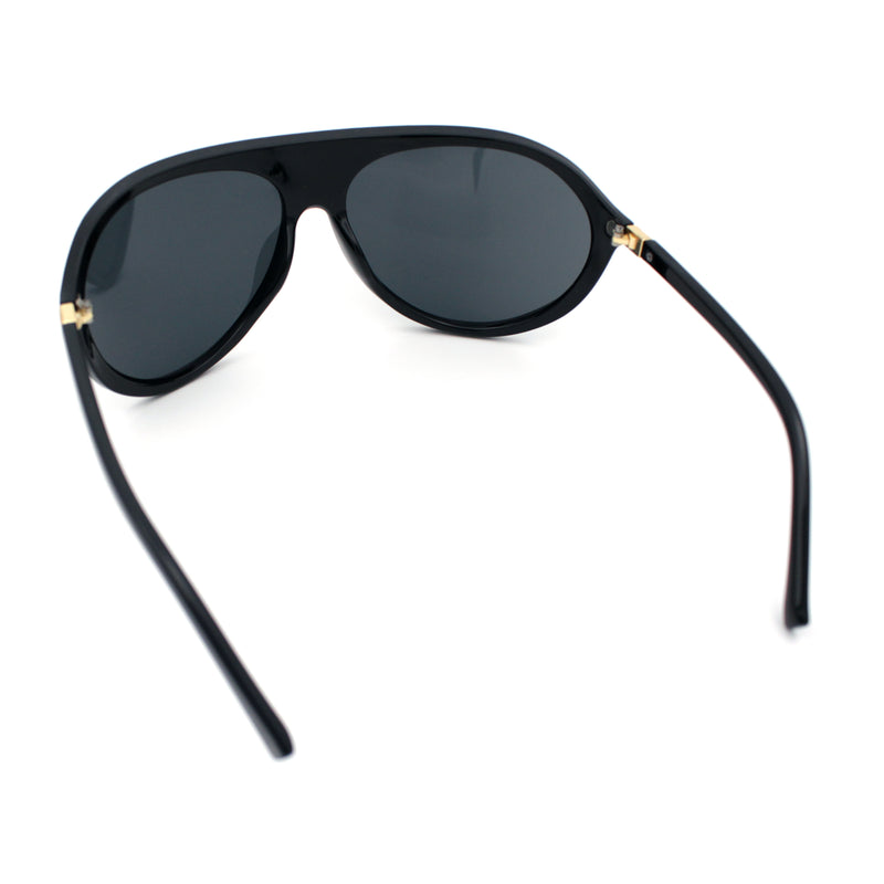 Super Oversized Wrap Around Curved Goggle Style Round Racer Sunglasses