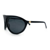Super Oversized Wrap Around Curved Goggle Style Round Racer Sunglasses