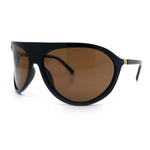 Super Oversized Wrap Around Curved Goggle Style Round Racer Sunglasses