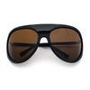 Super Oversized Wrap Around Curved Goggle Style Round Racer Sunglasses