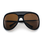 Super Oversized Wrap Around Curved Goggle Style Round Racer Sunglasses