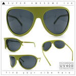 Super Oversized Wrap Around Curved Goggle Style Round Racer Sunglasses