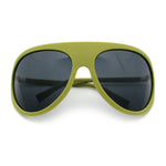 Super Oversized Wrap Around Curved Goggle Style Round Racer Sunglasses