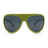 Super Oversized Wrap Around Curved Goggle Style Round Racer Sunglasses