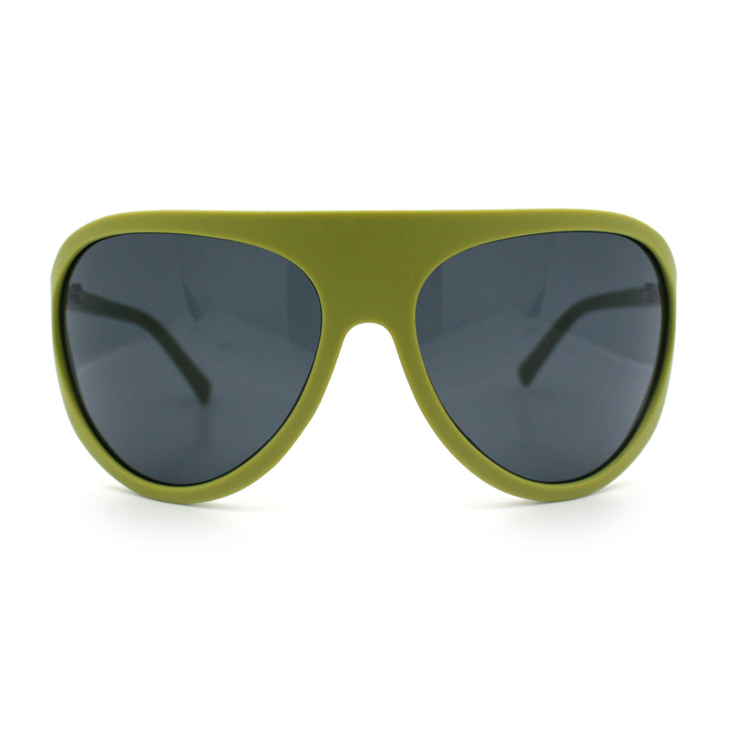 Super Oversized Wrap Around Curved Goggle Style Round Racer Sunglasses