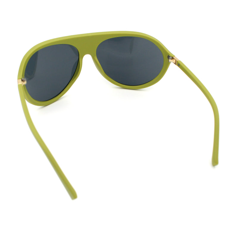 Super Oversized Wrap Around Curved Goggle Style Round Racer Sunglasses