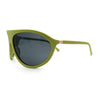 Super Oversized Wrap Around Curved Goggle Style Round Racer Sunglasses