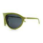 Super Oversized Wrap Around Curved Goggle Style Round Racer Sunglasses