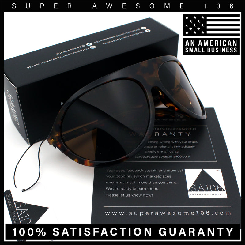 Super Oversized Wrap Around Curved Goggle Style Round Racer Sunglasses