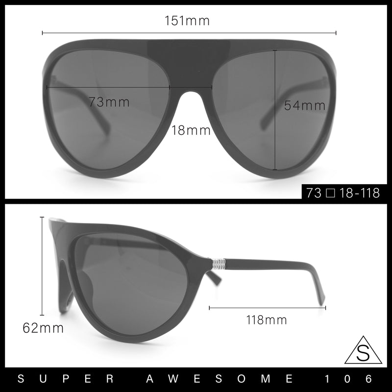 Super Oversized Wrap Around Curved Goggle Style Round Racer Sunglasses