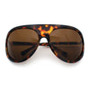 Super Oversized Wrap Around Curved Goggle Style Round Racer Sunglasses