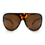 Super Oversized Wrap Around Curved Goggle Style Round Racer Sunglasses
