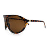 Super Oversized Wrap Around Curved Goggle Style Round Racer Sunglasses