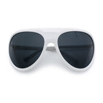 Super Oversized Wrap Around Curved Goggle Style Round Racer Sunglasses