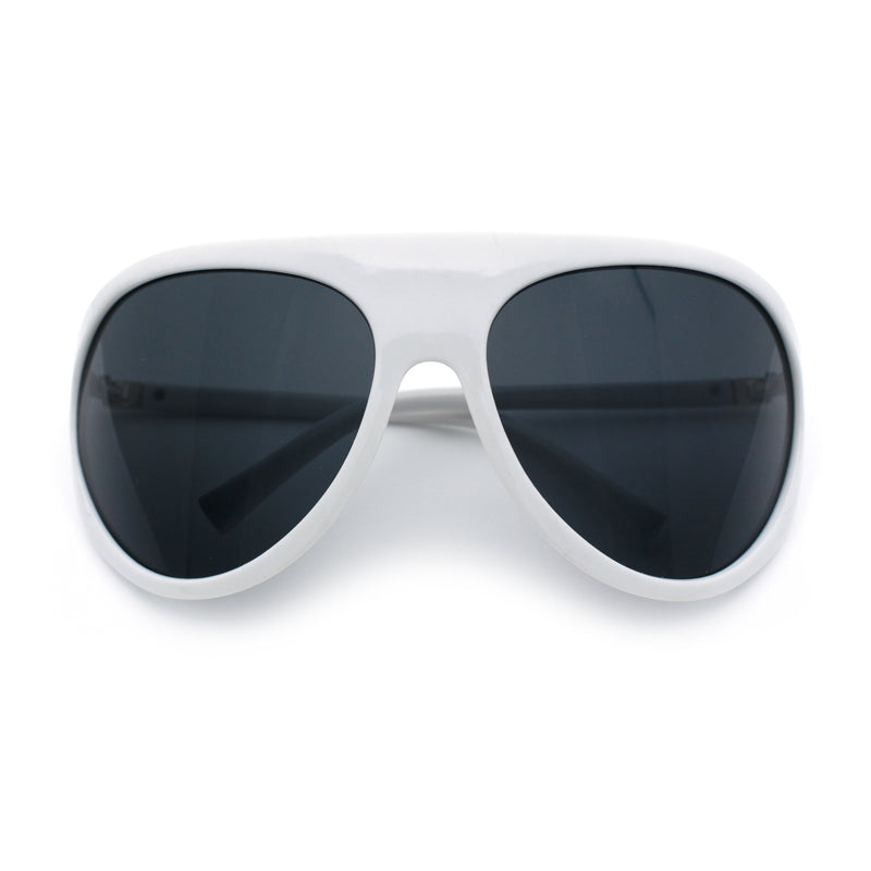 Super Oversized Wrap Around Curved Goggle Style Round Racer Sunglasses