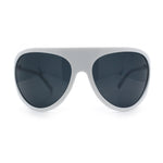 Super Oversized Wrap Around Curved Goggle Style Round Racer Sunglasses