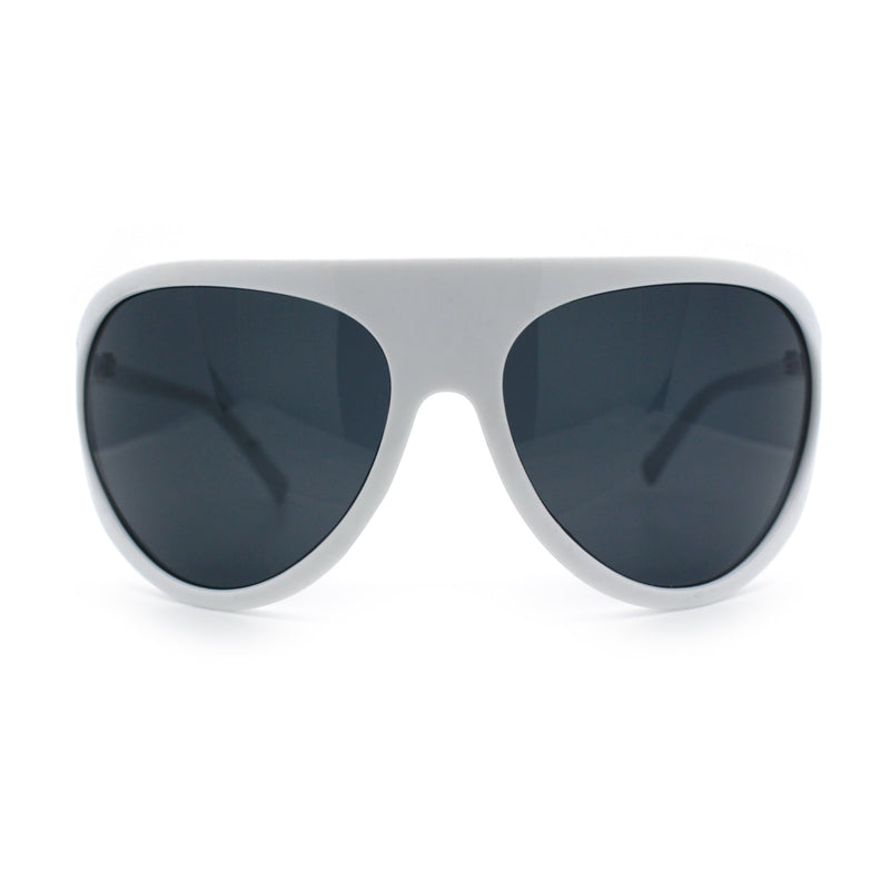 Super Oversized Wrap Around Curved Goggle Style Round Racer Sunglasses