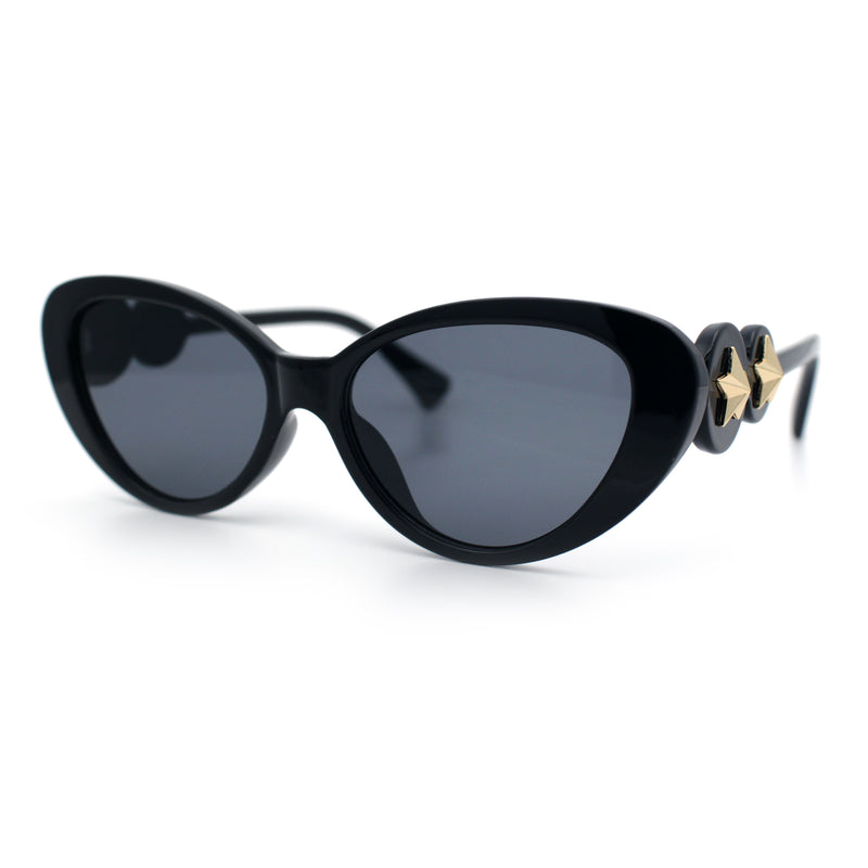 Womens Star Emblem Bling Luxury Diva Cat Eye Plastic Sunglasses