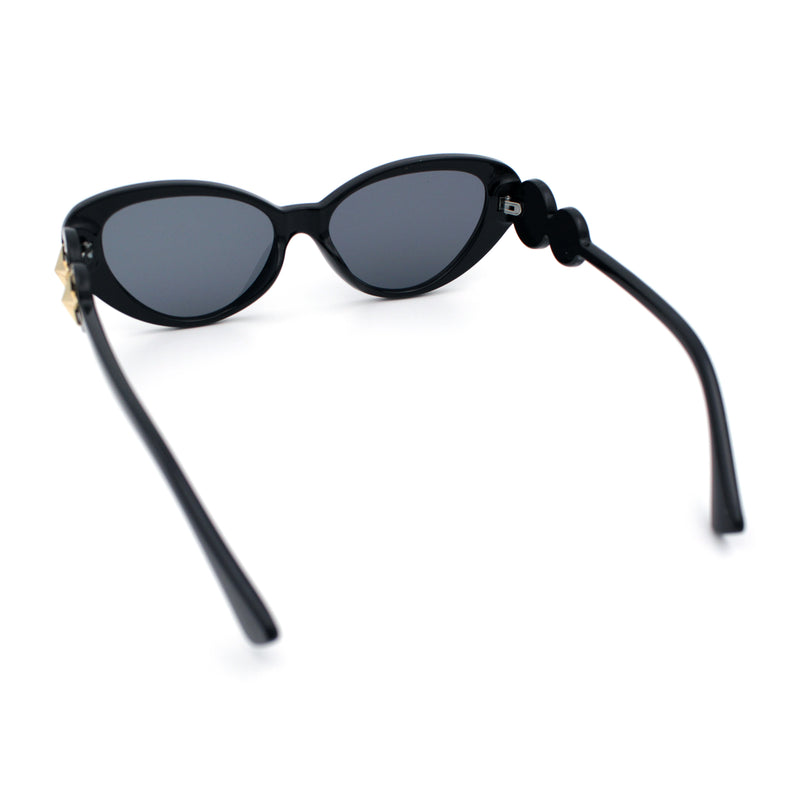 Womens Star Emblem Bling Luxury Diva Cat Eye Plastic Sunglasses