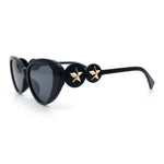 Womens Star Emblem Bling Luxury Diva Cat Eye Plastic Sunglasses
