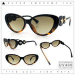 Womens Star Emblem Bling Luxury Diva Cat Eye Plastic Sunglasses