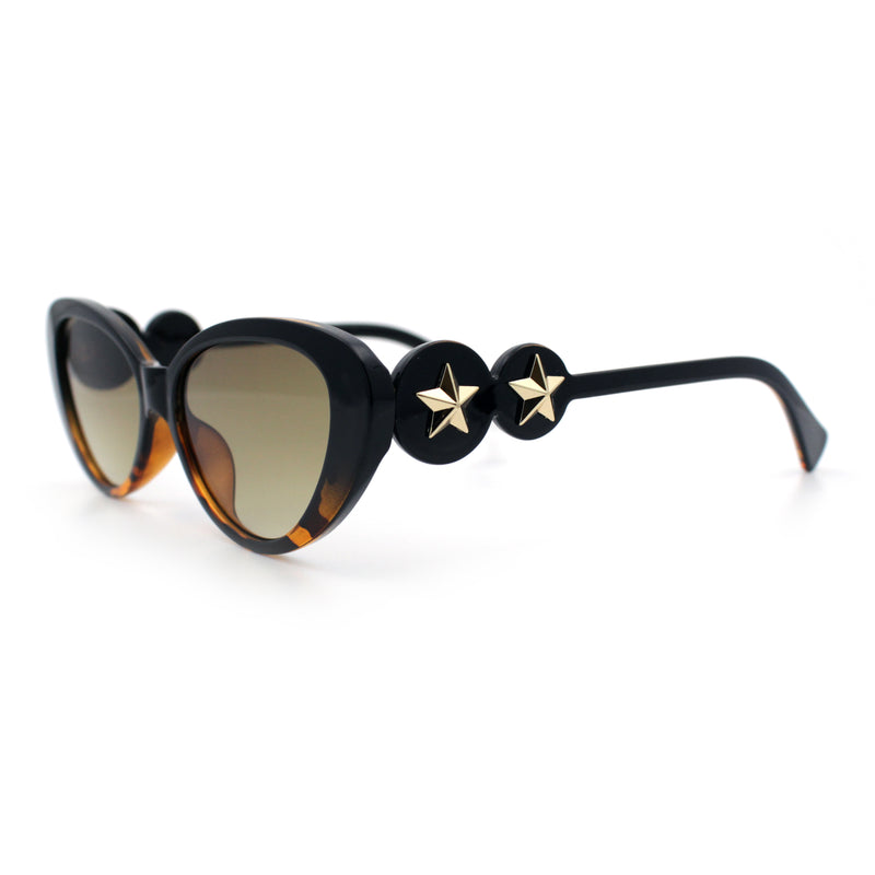 Womens Star Emblem Bling Luxury Diva Cat Eye Plastic Sunglasses