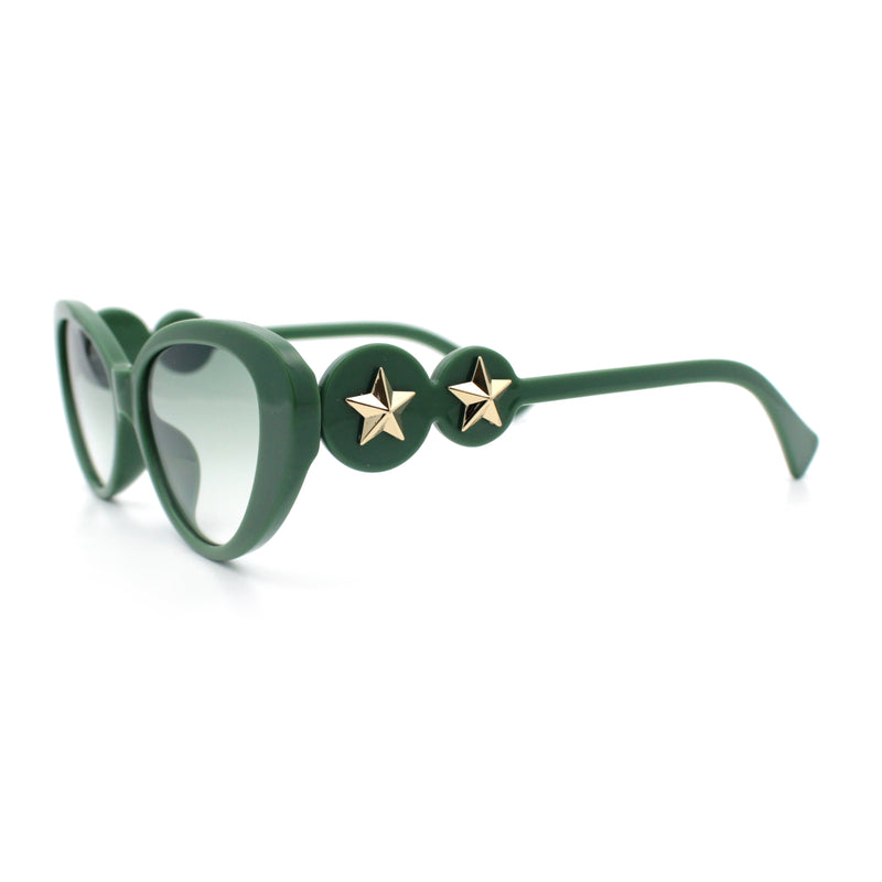 Womens Star Emblem Bling Luxury Diva Cat Eye Plastic Sunglasses