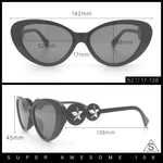 Womens Star Emblem Bling Luxury Diva Cat Eye Plastic Sunglasses