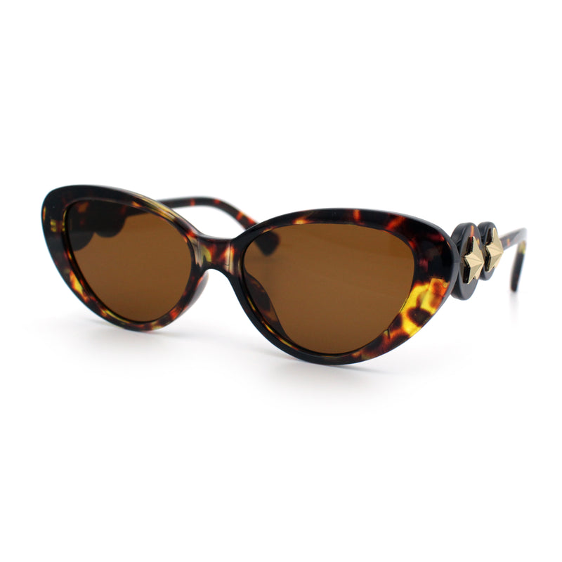 Womens Star Emblem Bling Luxury Diva Cat Eye Plastic Sunglasses