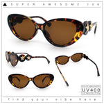 Womens Star Emblem Bling Luxury Diva Cat Eye Plastic Sunglasses
