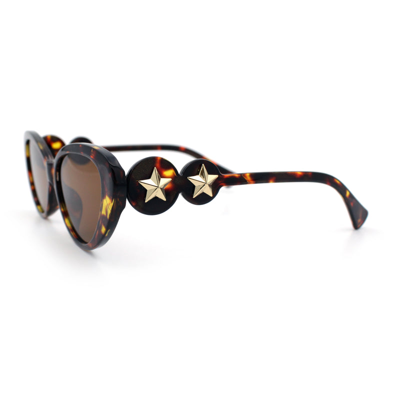 Womens Star Emblem Bling Luxury Diva Cat Eye Plastic Sunglasses
