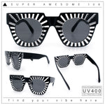 Womens Art Nouveau Deco Thick Plastic Horn Rectangle Sunglasses