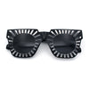 Womens Art Nouveau Deco Thick Plastic Horn Rectangle Sunglasses