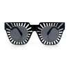 Womens Art Nouveau Deco Thick Plastic Horn Rectangle Sunglasses