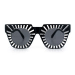 Womens Art Nouveau Deco Thick Plastic Horn Rectangle Sunglasses