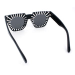 Womens Art Nouveau Deco Thick Plastic Horn Rectangle Sunglasses