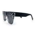 Womens Art Nouveau Deco Thick Plastic Horn Rectangle Sunglasses