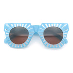 Womens Art Nouveau Deco Thick Plastic Horn Rectangle Sunglasses